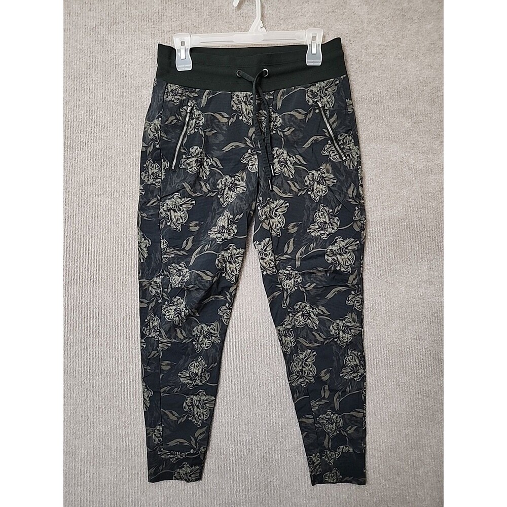 Athleta Trekkie North Printed Jogger Pants Womens 4 Olive Green Floral Pull On - Picture 2 of 10